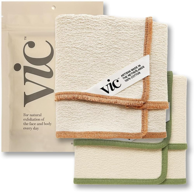 VIC Deep Exfoliating Face & Body Washcloth | Premium Organic Cotton | Intensi…