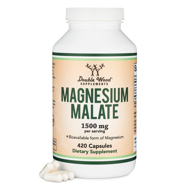 Magnesium Malate Capsules (420 Count) – 1,500mg Per 420 Count (Pack of 1)