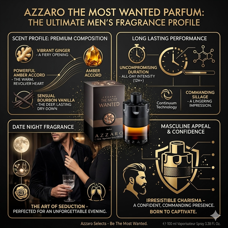 Azzaro The Most Wanted Parfum 100ml 3.38oz Men's Fragrance Spray New Box gallery