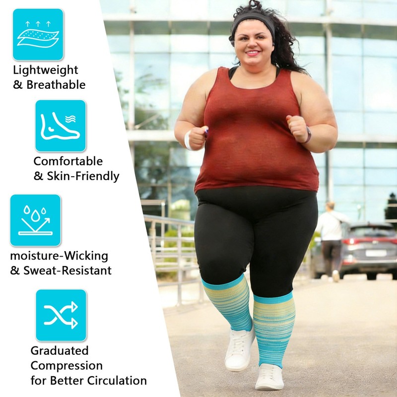 Plus Size Compression Socks 20-30 mmhg for Men and Women Wide Calf 2XL-4X-Large gallery