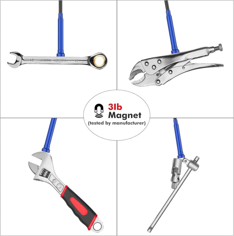 Alloy Steel LED Pickup Tool - Bendable Grabber for Efficient Object Retrieval gallery