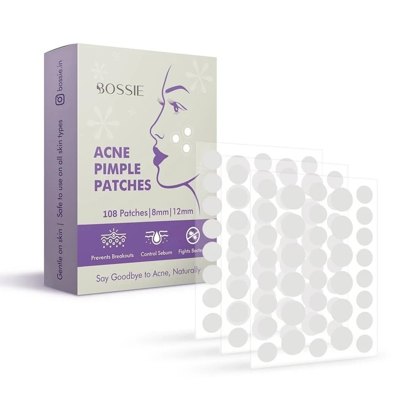 BOSSIE Pimple Patches 108 Dots 100% Hydrocolloid Pimple Patches ACNE for Face
