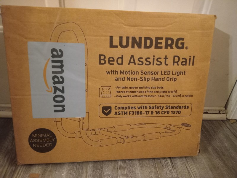 NEW-Open Box_Lunderg Senior Bed Assist Rail/Motion-Activated Light/Non-Slip Rail gallery