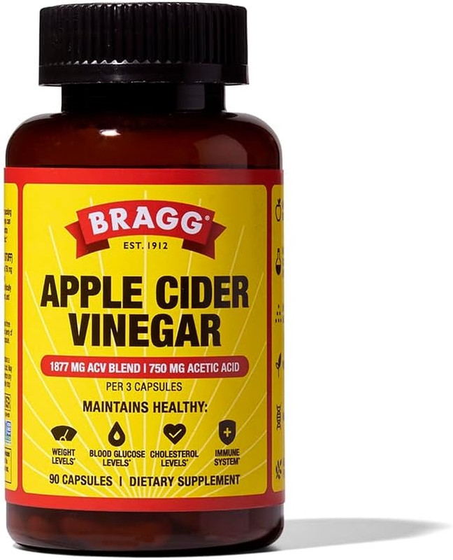 Bragg Apple Cider Vinegar Capsules with Vitamin D and Zinc – 90 Capsules – Suppo