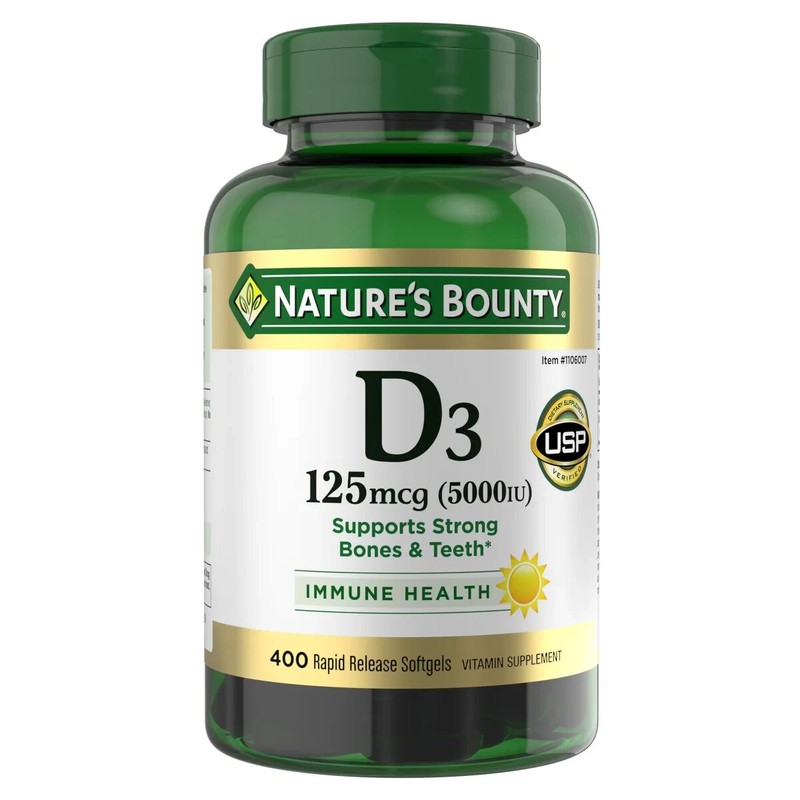 Nature’s Bounty Vitamin D3 125 mcg Suppliments 400 Softgels Exp.05/2027 or later