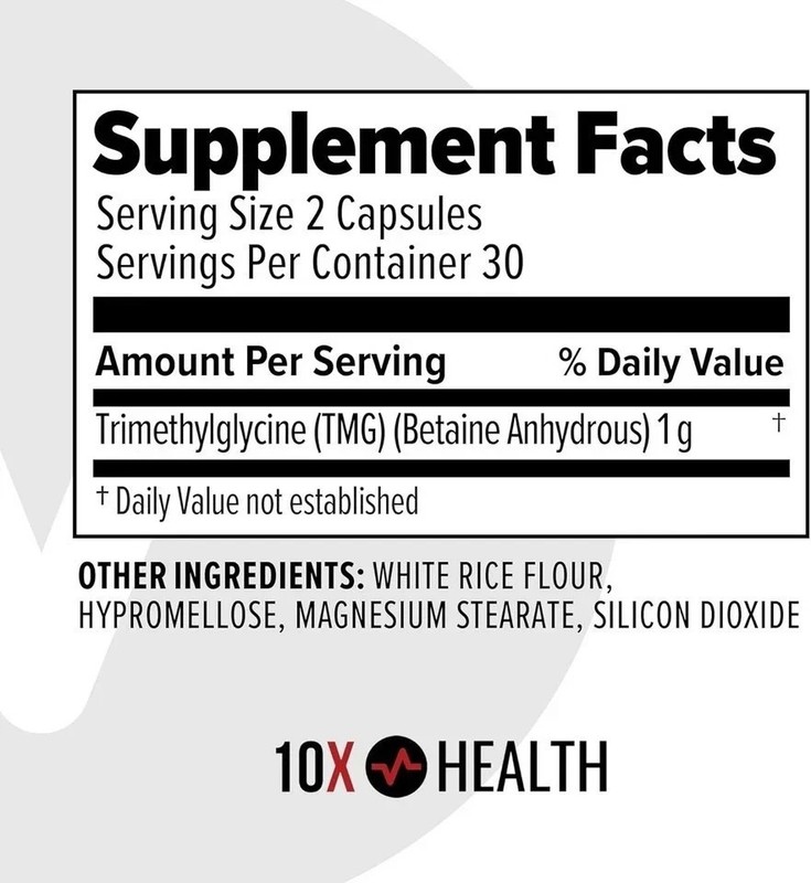 2 Pack 10X Health TMG Supplements - Trimethylglycine Supplement for Liver gallery