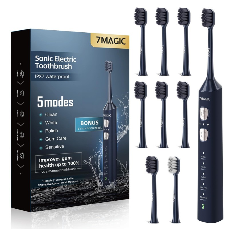 7Magic Sonic Electric Toothbrush For Adults And Kids – Up To 180 Days Runtime