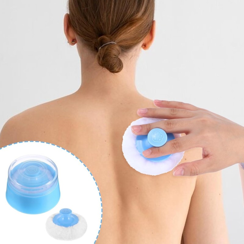 Baby Body Cosmetic Powder Puff and Container Face Body Powder Dispenser Dusti... gallery