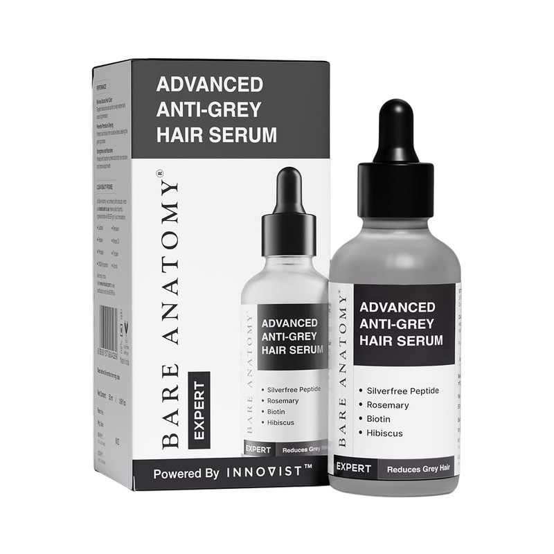 Bare Anatomy Advanced Anti-Grey Serum | Reduces Hair Greying | Silverfree Peptid