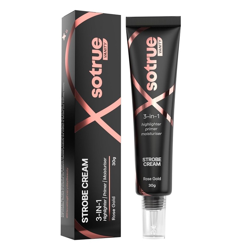 Sotrue Strobe Cream Rose Gold for Face Radiance, Multipurpose Strobe Cream 30gm