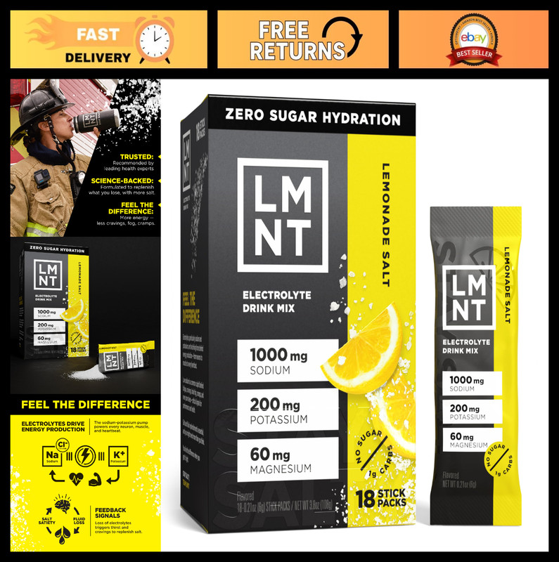 Zero Sugar Electrolyte Drink Mix – Lemonade Flavor | 18 Pack | Hydration Boost