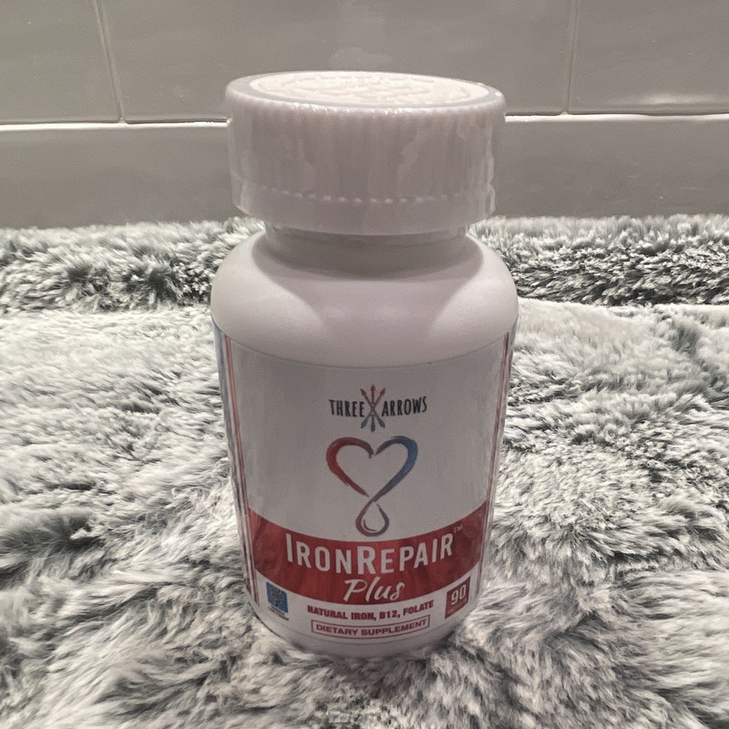 Three Arrows IronRepair Plus Iron 50mg + B12 Folate Capsules 90 Count
