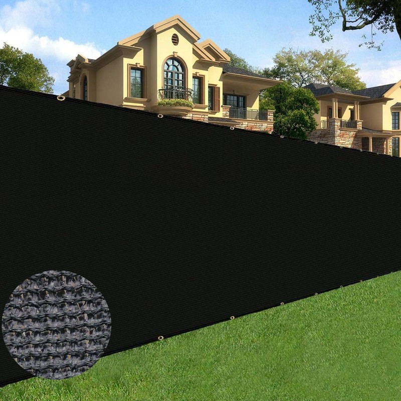 6x50ft Black Privacy Fence Mesh Cover, Shade Screen for Garden Yard Outdoor