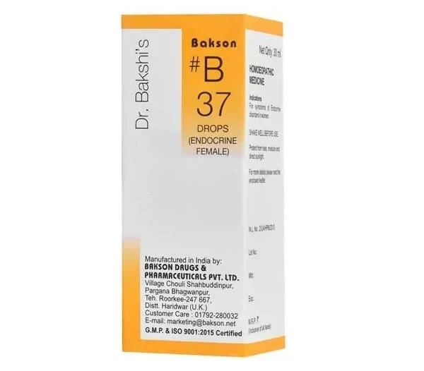 Bakson’s B37 Endocrine Female Drops 3 x 30ml | Hormonal Balance & Vitality | gallery