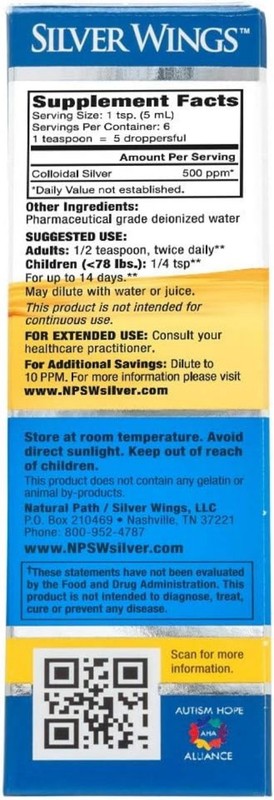 Colloidal Silver 500PPM, Amber Brown Liquid Immune Support, 1 Fl Oz Pack of 1 gallery