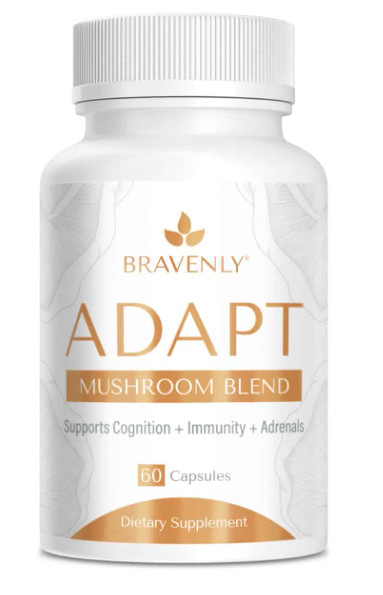 Bravenly, Adapt-Adapt 60 capsule bottle 8 functional mushrooms. NEW