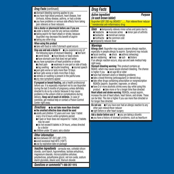 Equate Ibuprofen Tablets, 200 mg, Pain Reliever and Fever Reducer, 100 Count, gallery