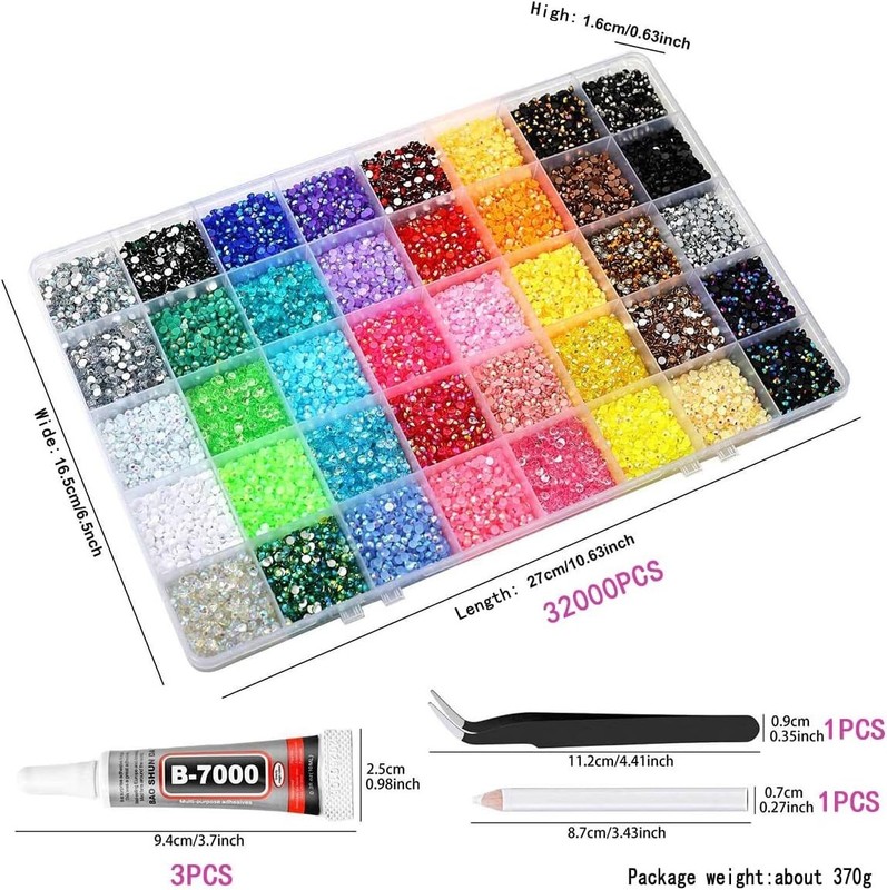 Bedazzler Kit 40 Colors Resin Jelly Rhinestones for Bedazzling, 3mm 32000 Pcs... gallery