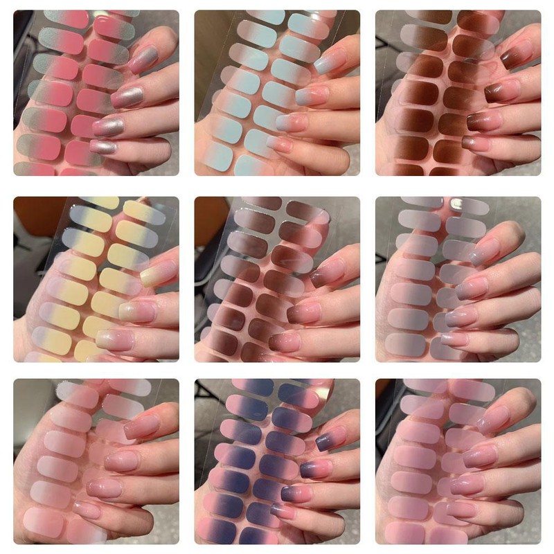Gradient Nail Patch Spring/Summer Fresh Nail Stickers New D9 H3J7 G4O1 T7B4 C6I3 gallery