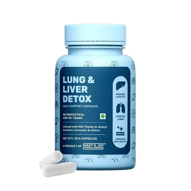 What’s Up Wellness Lung & Liver Detox Supplement For Fatty Liver, 30 Capsules