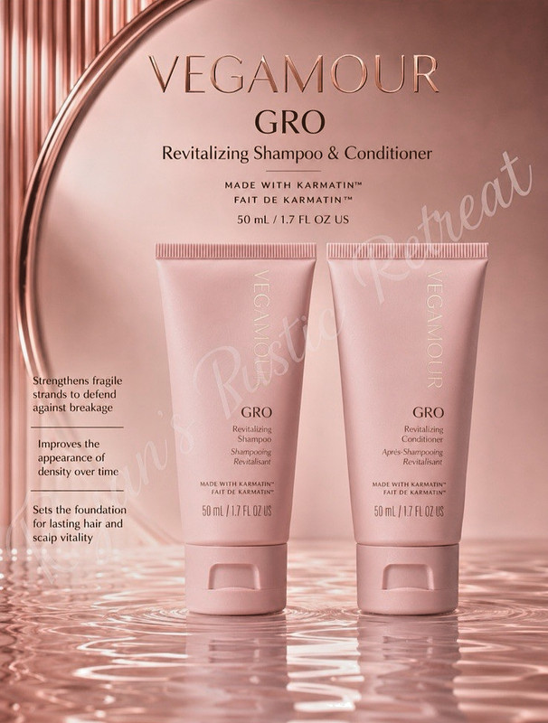 VEGAMOUR -GRO Revitalizing Shampoo & Conditioner for Thinning Hair- 1.7 fl oz ea
