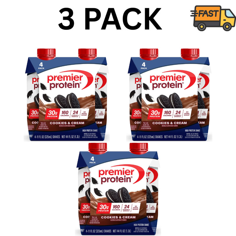 12 Pack Premier Protein Shake Cookies & Cream 30g High Protein Drinks
