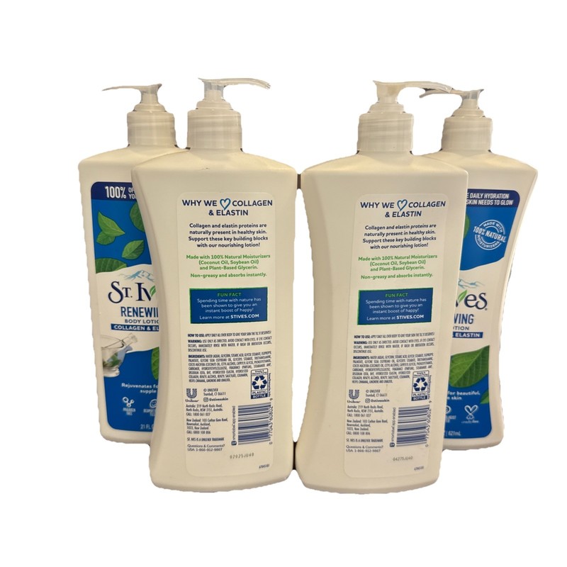 4 PACK, St. Ives Body Lotion, Renewing, Collagen & Elastin, 21 fl oz (621 ml) gallery