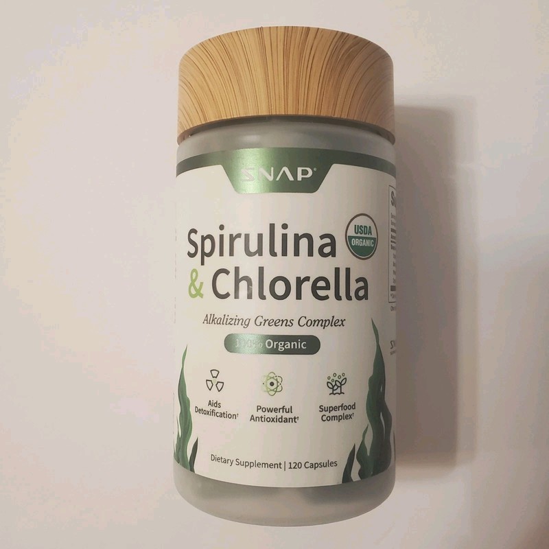 Snap Supplements Spirulina & Chlorella Organic Detoxifier 120 Capsules