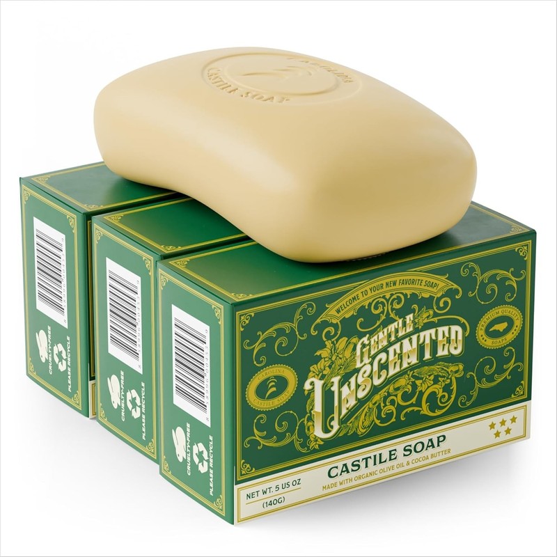 Fragrance-Free Castile Soap Bars - Organic Ingredients gallery