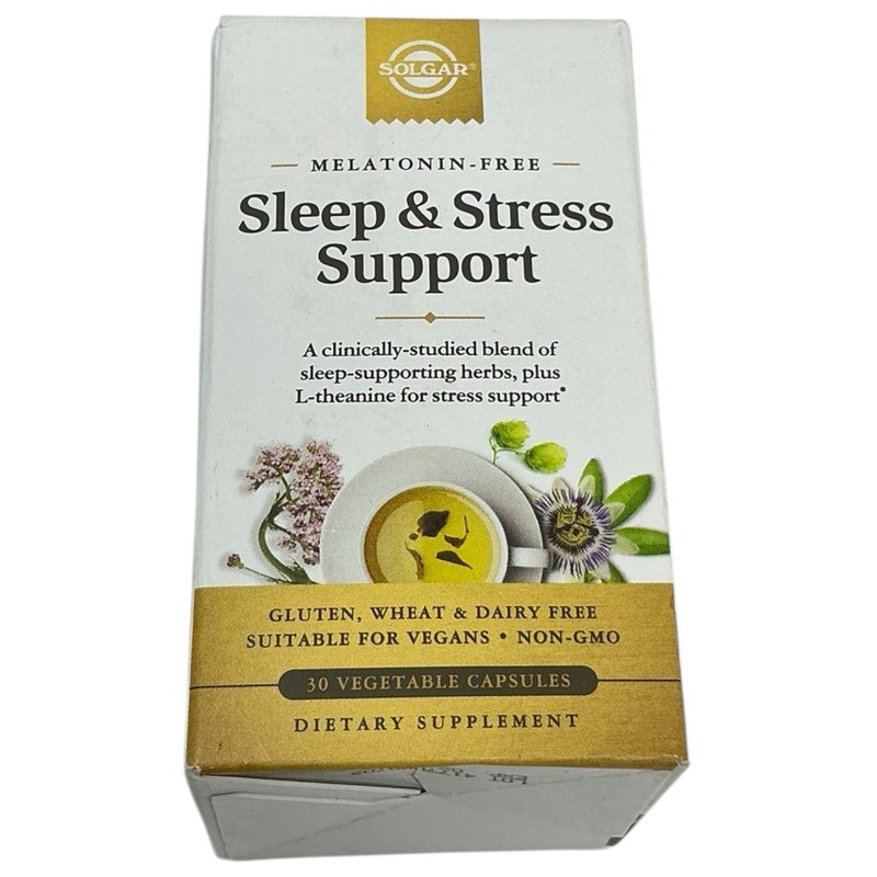 Sleep & Stress Support, 30 Veggie Capsules- Melatonin, Gluten, Wheat, Dairy Free