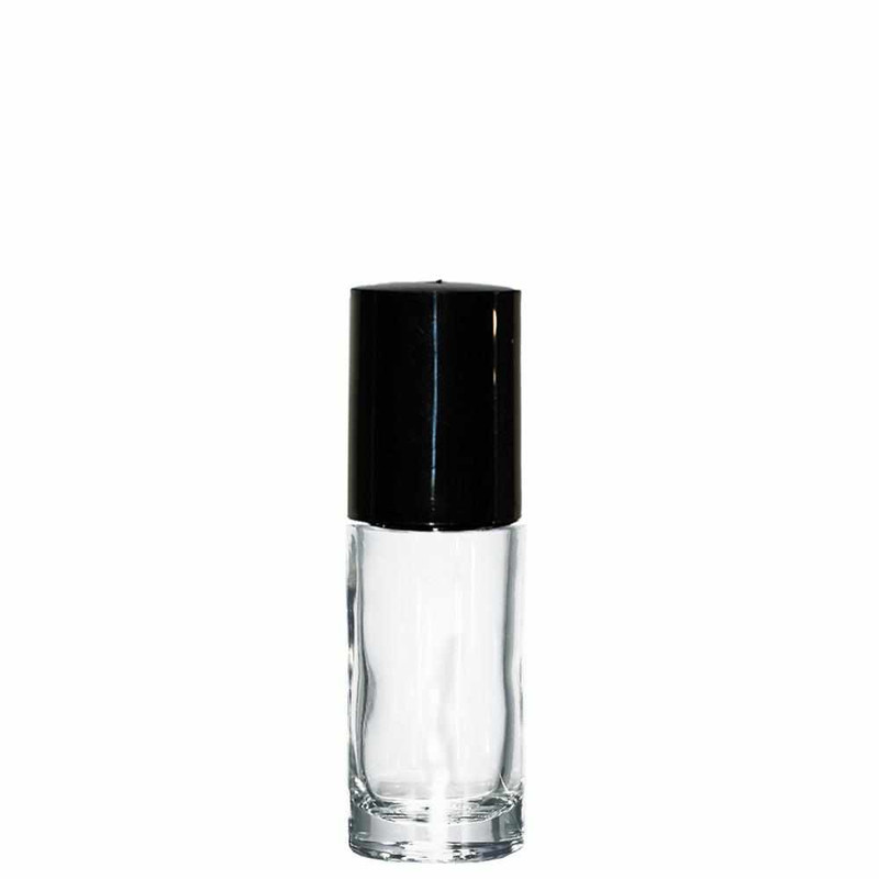 30ml glass roll on bottle with black lid gallery