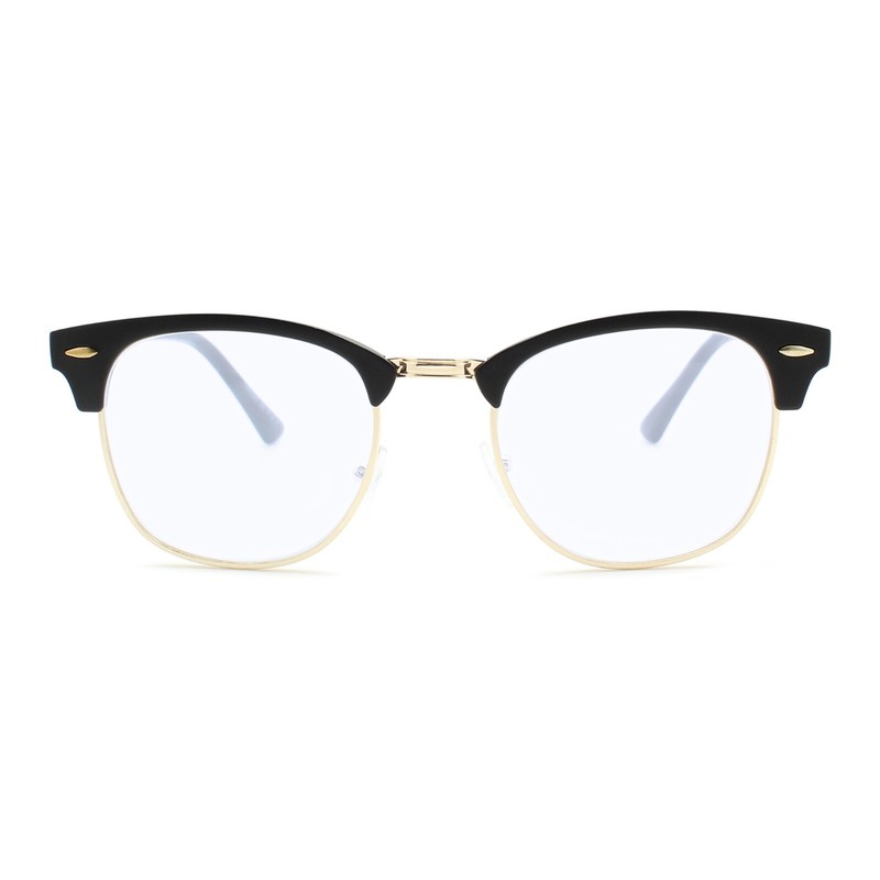 Gold wire rim reading glasses retro browline semi rimmed metal readers frame 1