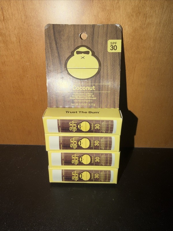 Sun Bum SPF 30 Broad Spectrum Lip Balm – 0.15 oz Lot Of 4 New In Box