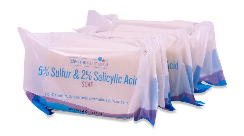 5% Sulfur and 2% Salicylic Acid Soap - DermaHarmony 4 oz (Made in USA) gallery
