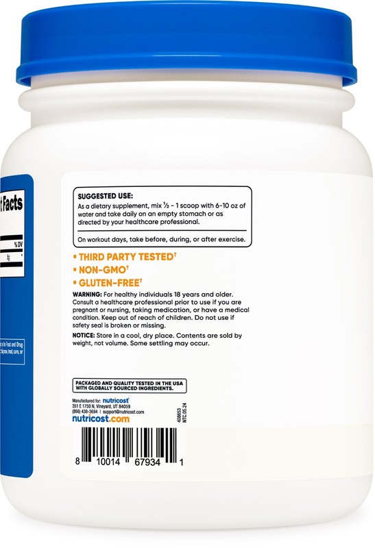 Nutricost L-Leucine Powder 500G - High Quality, Gluten Free, Non-GMO gallery