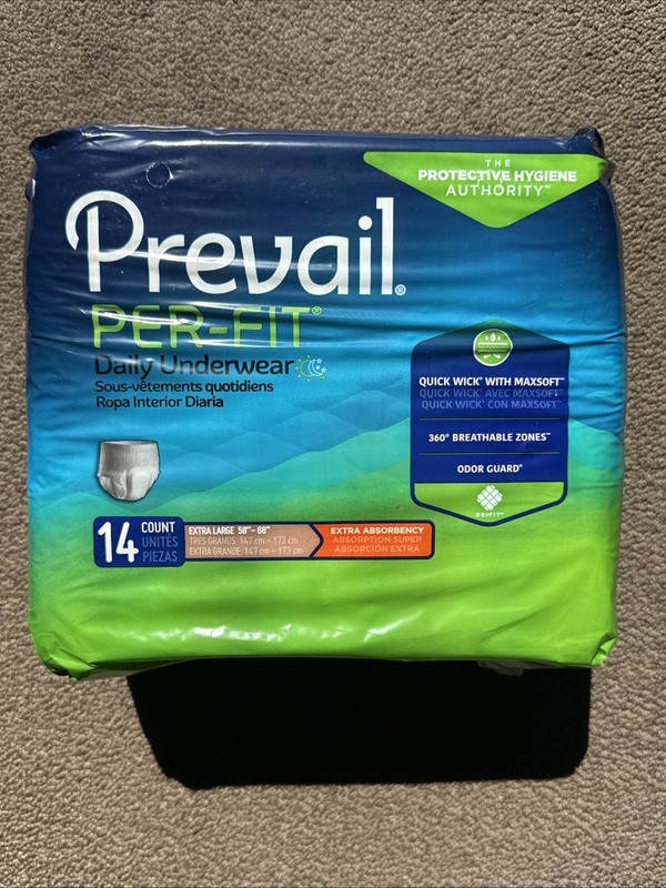 Prevail Per-Fit Adult Daily Underwear XL 58”-68” 14 Count - Extra Absorbency gallery