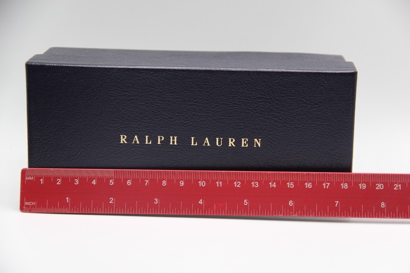 RALPH LAUREN BLACK LEATHER AUTHENTIC EYEGLASSES SUNGLASSES BUTTON CASE CLOTH BOX gallery
