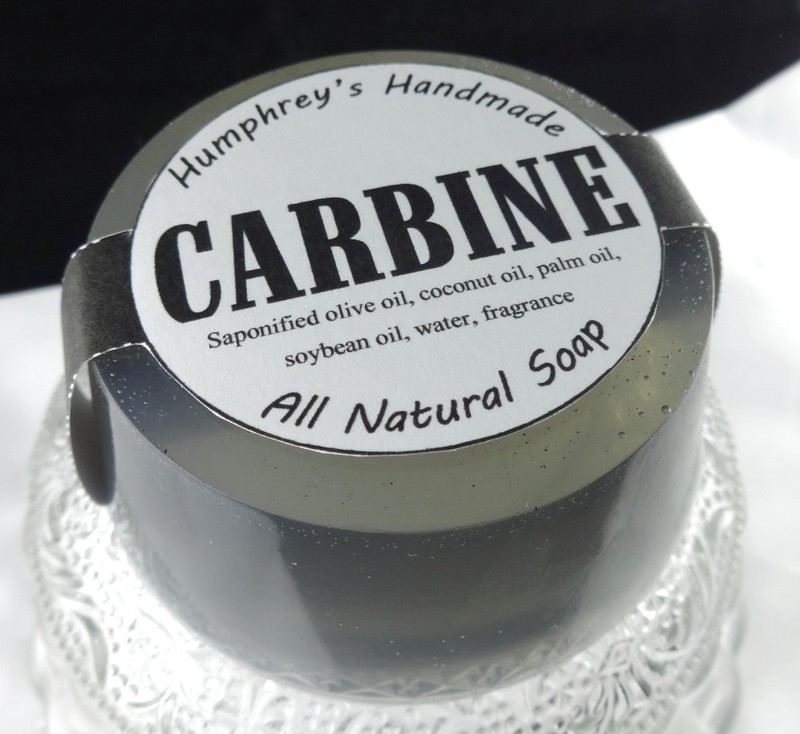 CARBINE Bore Gun Cleaner Scent Shave & Shampoo Soap Round Glycerin Bar Gun Black
