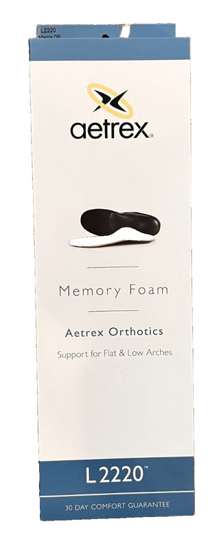 Aetrex Mens L2220 Size 9 Insole NEW Orthotics Arch Support For Flat & Low Arches