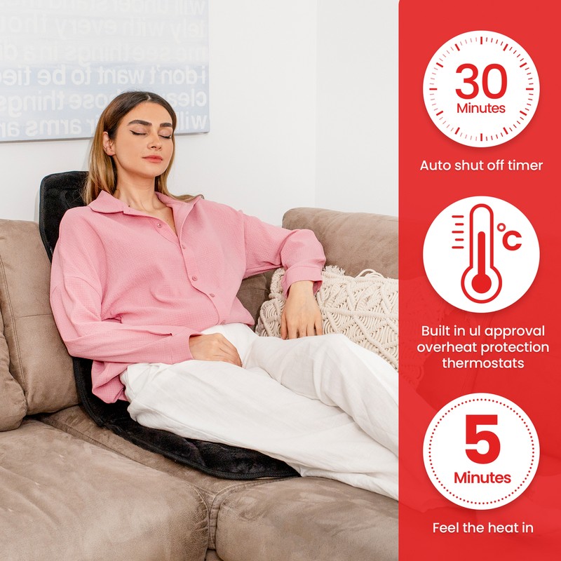COMFIER Massage Seat Cushion with Heat,Back Massager,10 Vibration Motors,Black gallery