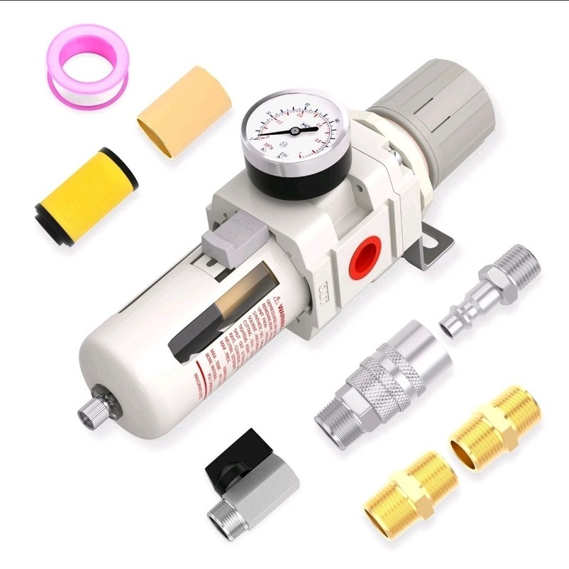 3/8″ NPT Air Drying System, 5 Micron Air Line Filter with 150 PSI Gauge NIB