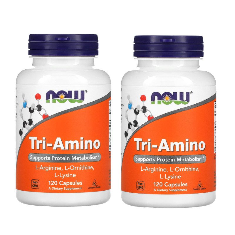 NOW FOODS (2 PACKS) Tri-Amino 120 Capsules