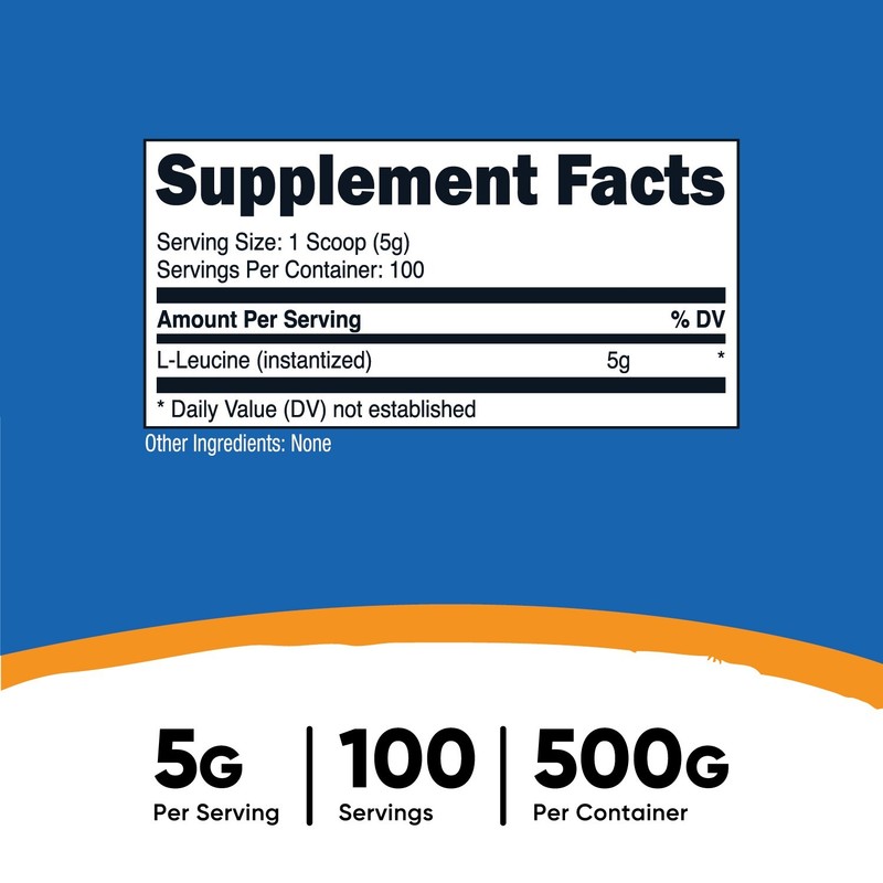Nutricost L-Leucine Powder 500G - High Quality, Gluten Free, Non-GMO gallery