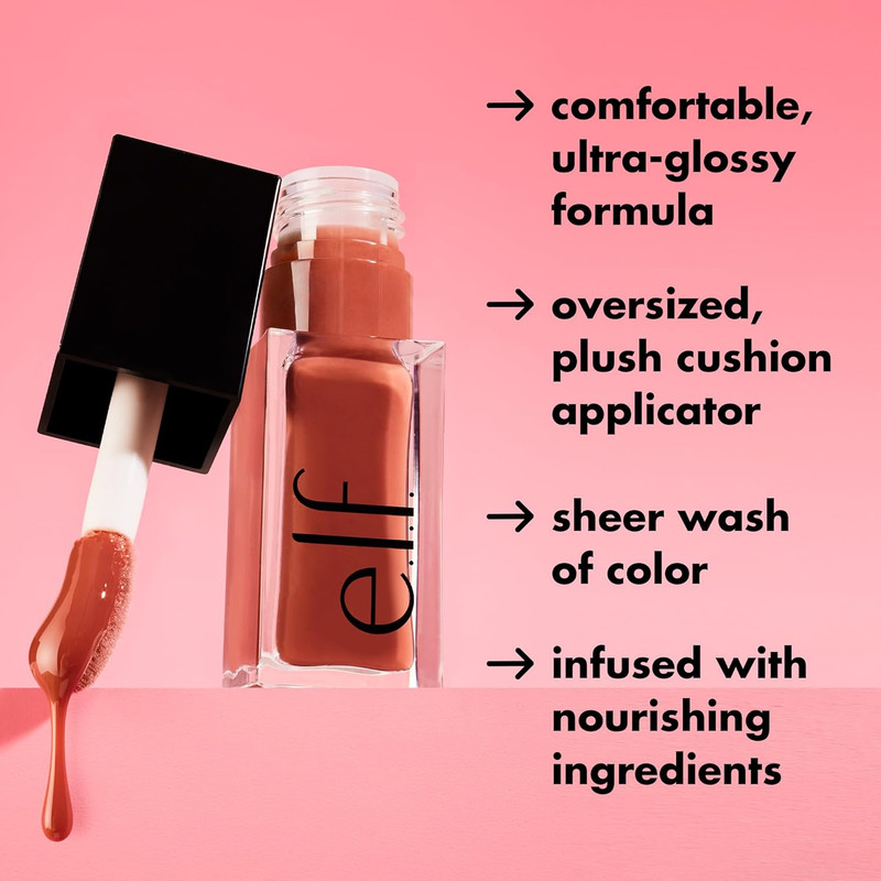 E.L.F. Glow Reviver Lip Oil, Nourishing Tinted Lip Oil for a High-Shine Finish, gallery