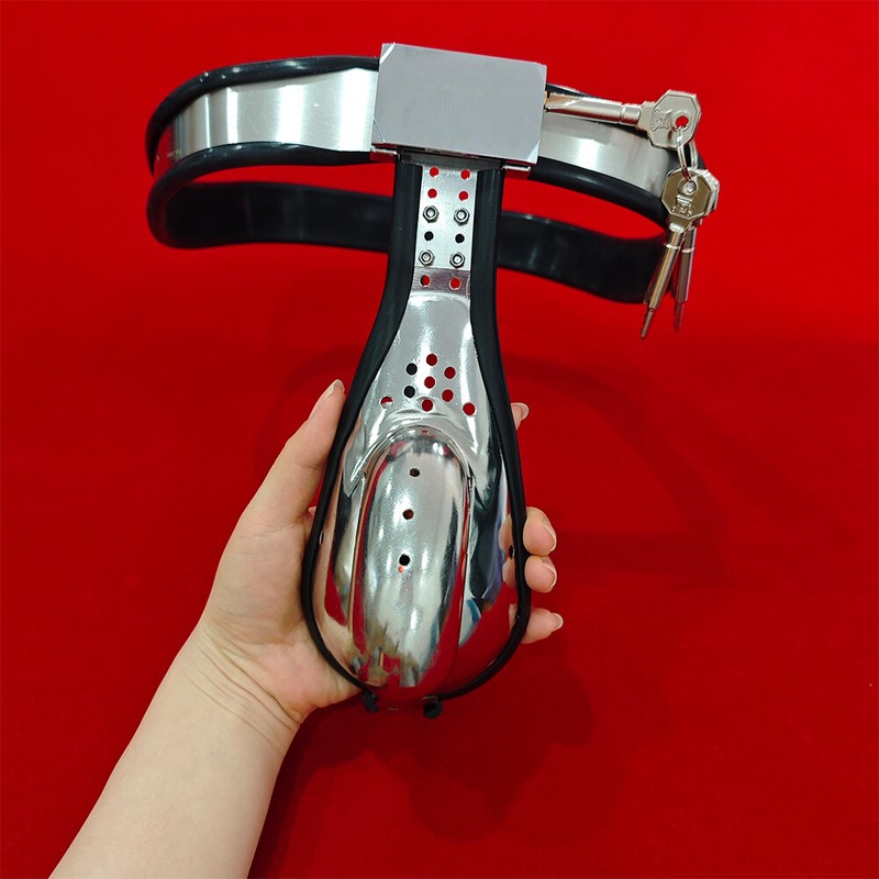 Male Lock T-Back Chastity Belt Poop Hole Adjutable Pants Device Restraint BDSM