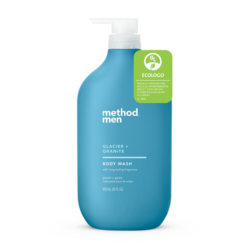 Men Body Wash, Glacier + Granite, Paraben and Phthalate Free, 28 FL Oz (Pack of