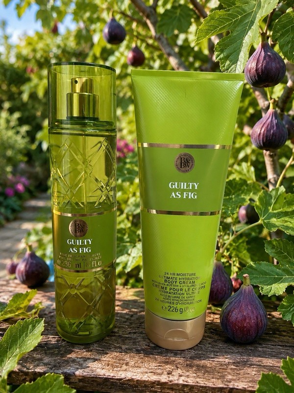 Bath & Body Works Luxuries Guilty As Fig Fine Fragrance Mist Body Cream 2 Pc Set