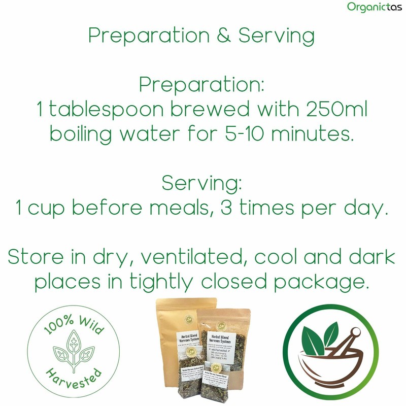Organic Herbal Tea Blend for Nervous System Health Anti-Stress Insomnia Anxiety gallery