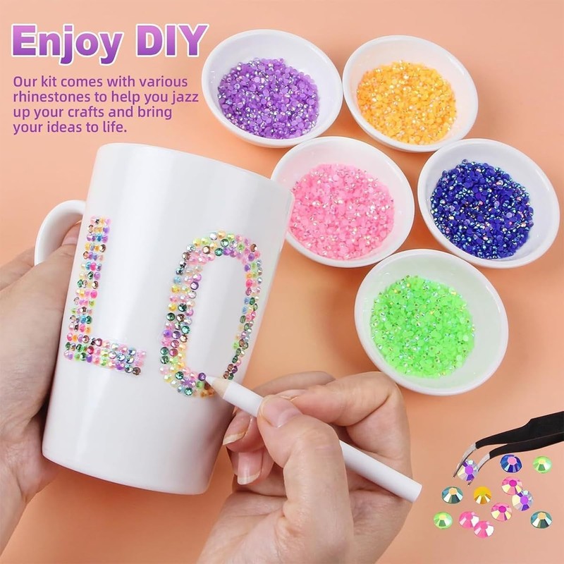 Bedazzler Kit 40 Colors Resin Jelly Rhinestones for Bedazzling, 3mm 32000 Pcs... gallery