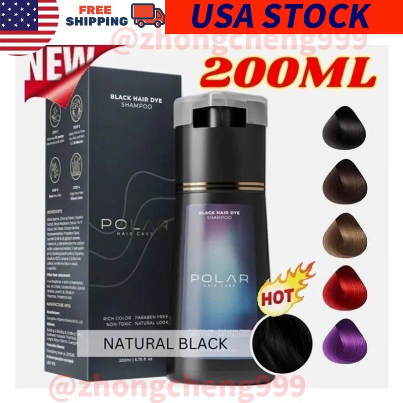 Polar Hair Dye Shampoo Essence Color Natural Instant Colour For Women Men 200ML gallery